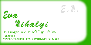 eva mihalyi business card